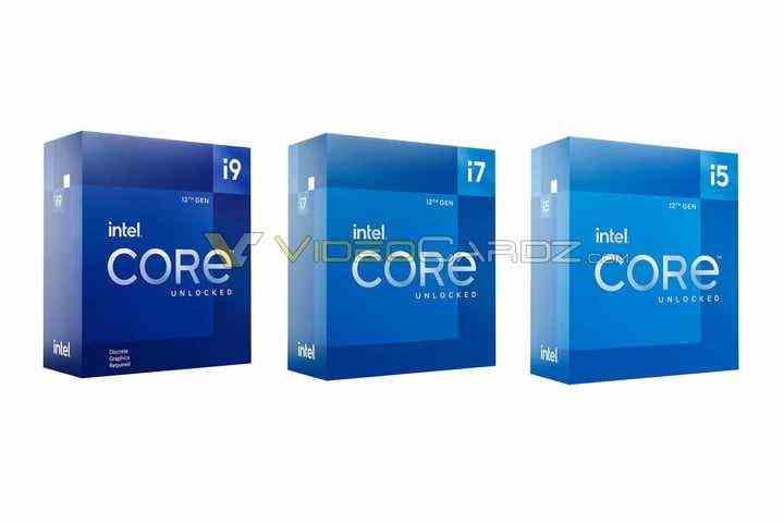 Intel Core Prozessorboxen der 12. Generation.