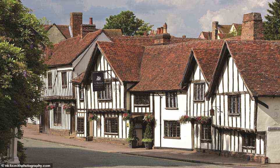 The Swan in Lavenham, pictured, is supposedly haunted by a housekeeper who lived there when the hotel was a coaching inn