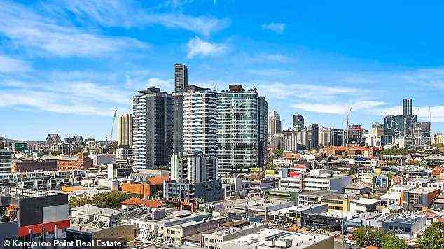 In Brisbane, wo es in der Nähe der Stadt ein Überangebot gibt, sind die Wohnungspreise im Jahresverlauf um 1,8 Prozent auf 396.609 US-Dollar geschrumpft (abgebildet ist Bowen Hills in der Nähe des Fortitude Valley und der Stadt).