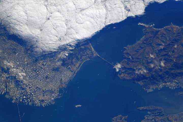 San Francisco von der Raumstation aus gesehen.