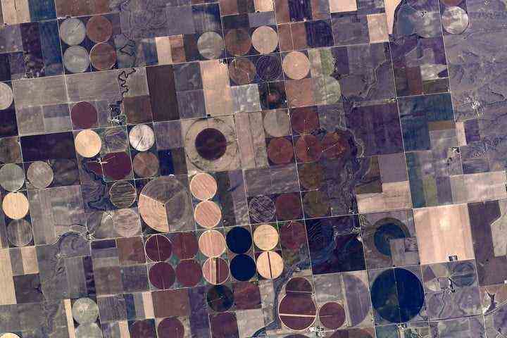 US-Ackerland, das von der Raumstation erobert wurde.