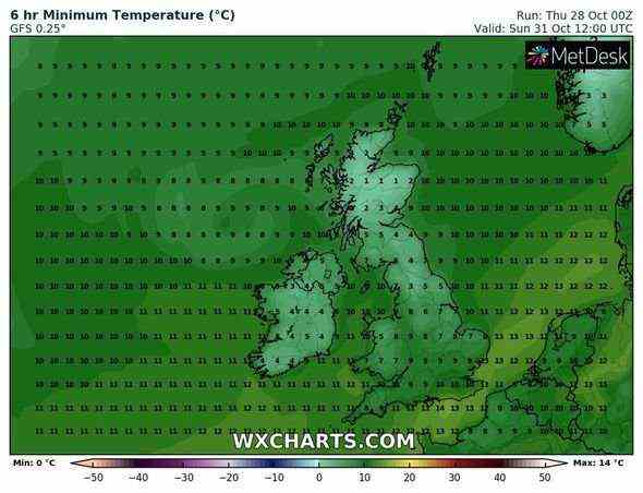 Wetter in Großbritannien: Das Met Office sagte für einige Teile des Landes -3 ° C voraus