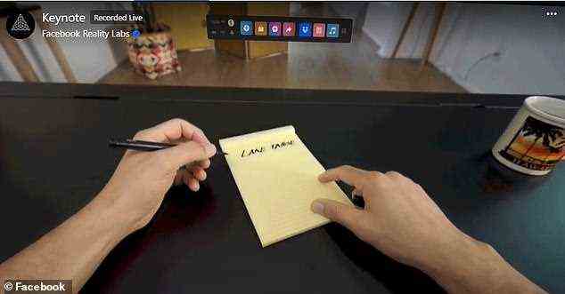 Zuckerberg hat besprochen, mit dem Headset an einem virtuellen Schreibtisch zu arbeiten, während Sie Ihren realen Schreibtisch so klar sehen, dass Sie mit einem Stift Notizen schreiben können, ohne Ihr Headset abzunehmen, was als Mixed Reality bezeichnet wird