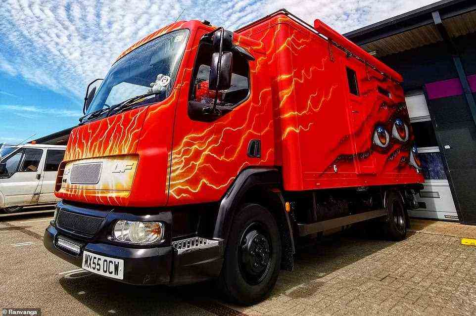 Cheltenham-based Charlie Glover bought an ex-Parcelforce lorry, pictured, in March 2018 for £2,200
