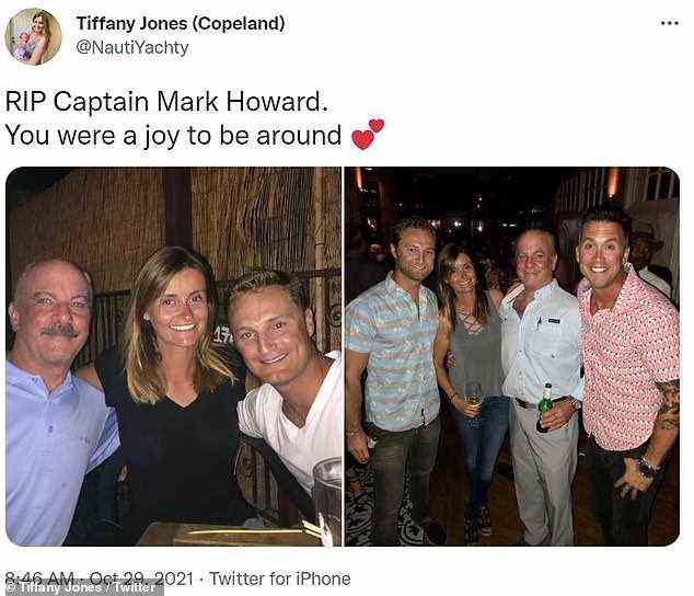 Traurig: Hallo Co-Star Tiffany Jones bestätigte die Nachricht am Freitag auf Twitter und sagte: „RIP Captain Mark Howard.  Es war eine Freude, in deiner Nähe zu sein'