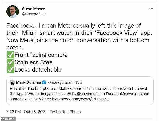 Das Bild wurde in Metas App entdeckt, um die neu angekündigten Ray-Ban Stories-Smartglasses zu steuern, und wurde von App-Entwickler Steve Moser entdeckt, der die Entdeckung auf Twitter teilte