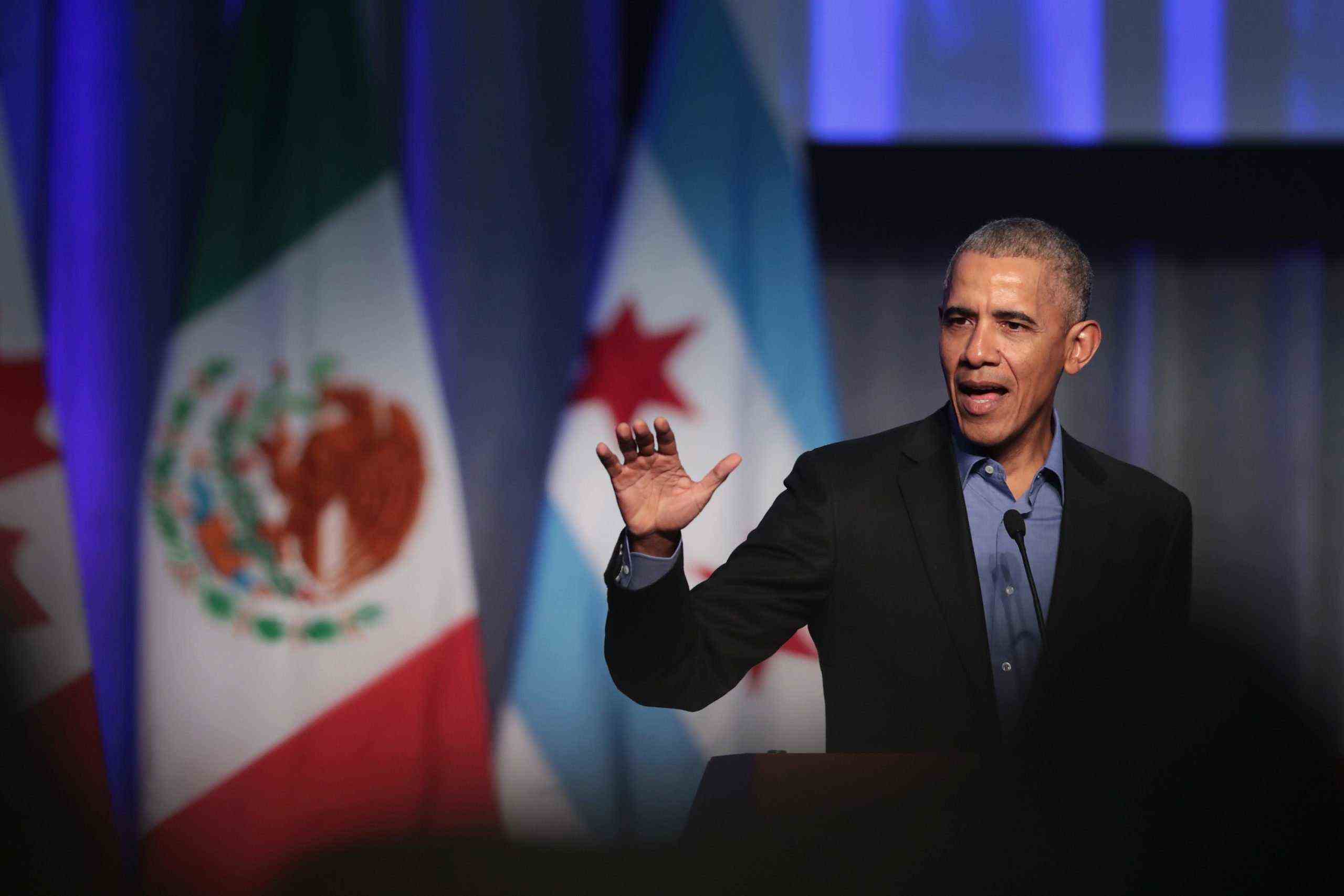 Der ehemalige Präsident Barack Obama spricht während des Klimagipfels 2017 in Chicago.  (Scott Olson/Getty Images)