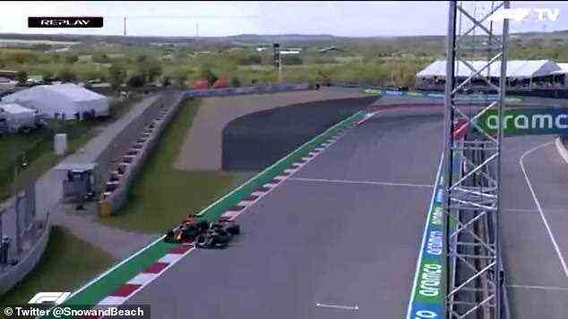 Max Verstappen (links) kam aus der letzten Kurve von der Strecke ab, Lewis Hamilton in der Nähe