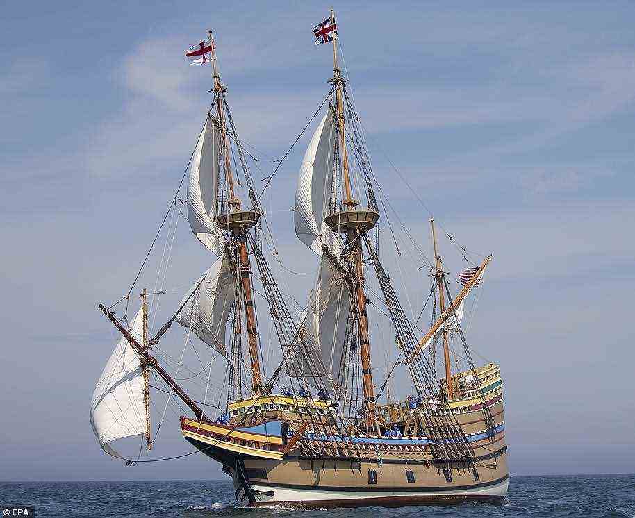 Eine Nachbildung der Mayflower wurde 1620 zum 400. Jahrestag der Ankunft der Gründerväter in Amerika gebaut
