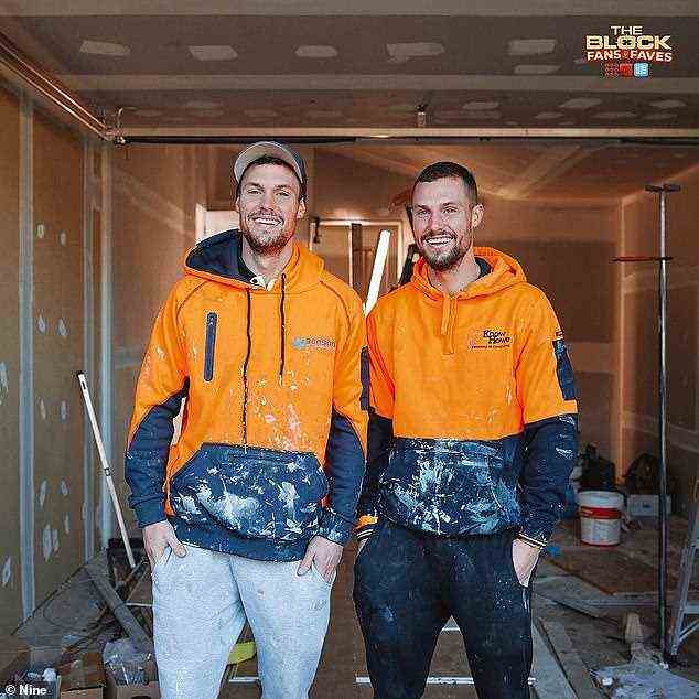 Shout-out: Josh und Luke Packham von The Block haben den hart arbeitenden Baumeistern Tribut gezollt, die ihnen geholfen haben, ihr Haus in Bronte Court umzugestalten
