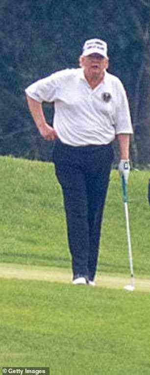 Trump Golf in seinem Club in Virginia am 1. August 2020
