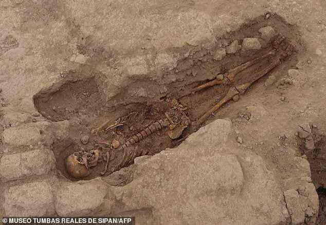 Die menschlichen Überreste von 29 Menschen, die vor mehr als 1.000 Jahren als Opfergaben begraben wurden, wurden in einem Prä-Inka-Tempel im Norden Perus entdeckt
