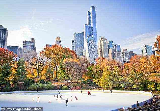 Majestätisch: Eisläufer im New Yorker Central Park, der im Winter „besonders bezaubernd“ ist