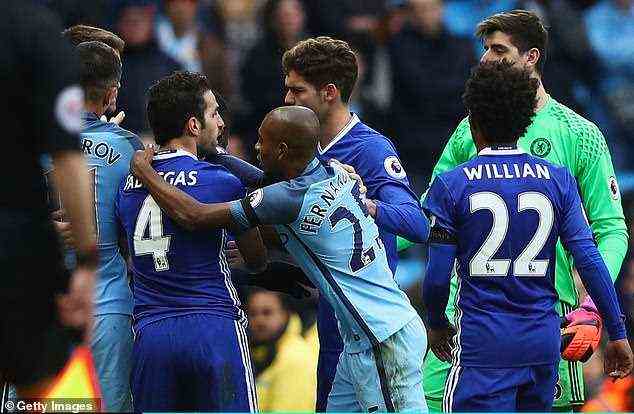 But under Conte, Costa (not pictured) largely kept his cool and often played peacemaker, most famously at Manchester City
