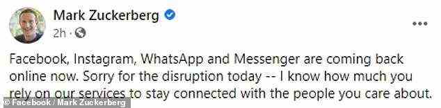 Der Ausfall der letzten Monate war so intensiv, dass sogar Meta-CEO Mark Zuckerberg dies auf Facebook bestätigte