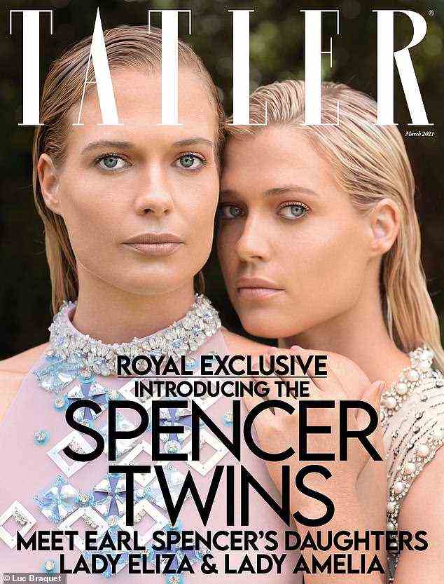 Die glamourösen Zwillinge, beide 28, sind die Töchter von Charles Spencer und Victoria Aitken und erschienen auf dem Cover der Tatler-Ausgabe vom März 2021