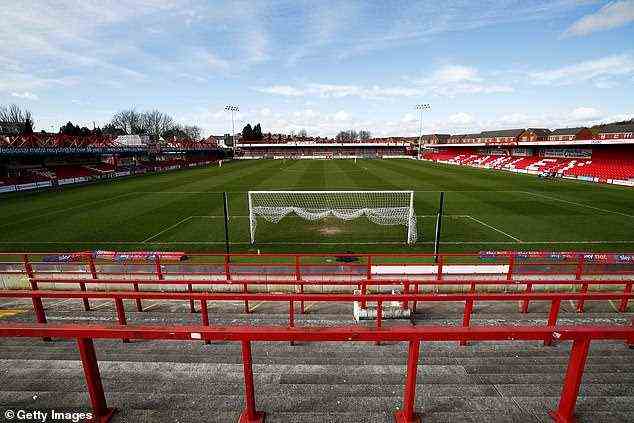 Accrington's WHAM stadium is high up in the East Lancashire moors - gates are pushing 3,000
