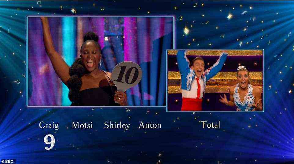 Amazing: Meanwhile Tom Fletcher and Amy Dowden wowed the judges with their latest dance during Saturday's episode of Strictly Come Dancing, scoring an impressive 38, after a disappointing performance last week