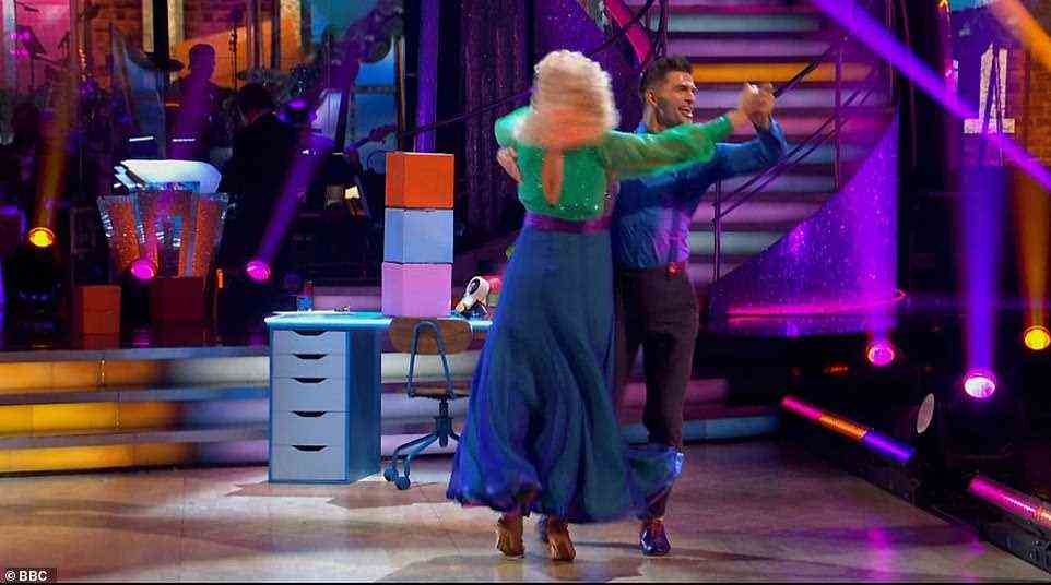 Looking good: Dragon's Den star Sara Davies and Aljaz Skorjanec have been putting in consistently strong performances each week and on Saturday performed a Quickstep to Dolly Parton's 9 To 5. They scored an impressive 33