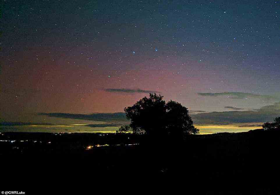 One of the most southerly was this orange glow shared by Luke Farley, taken at about 9pm near Crediton in Devon