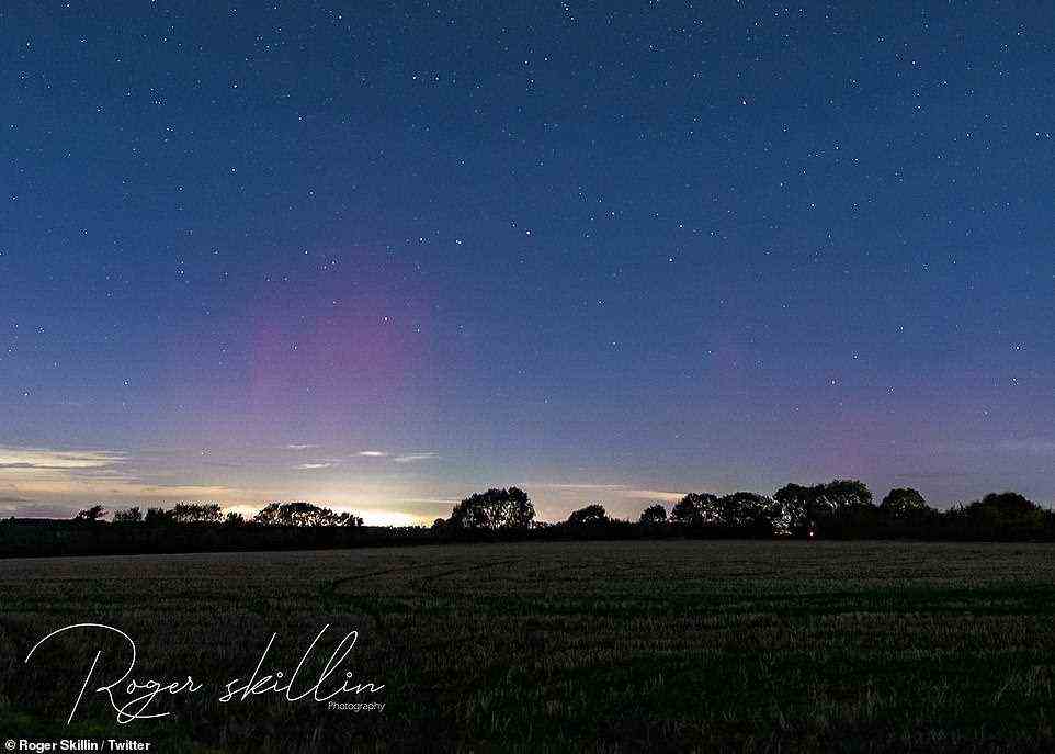 One photographer, Roger Skillin, managed to capture a faint red glow from Cranfield, Bedfordshire. It is what is known as a Cannibal type of CME, that is it sweeps up any slower flares that were ejected before it as it races towards the Earth