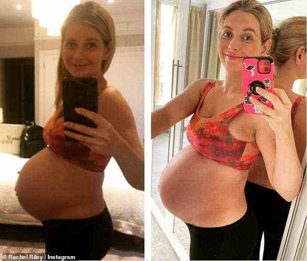 Schwangerschaftsreise: Rachel gab offen bekannt, dass sie zwischen ihren beiden Schwangerschaften eine Fehlgeburt erlitten hat (links schwanger mit Maven, rechts letzte Woche abgebildet)