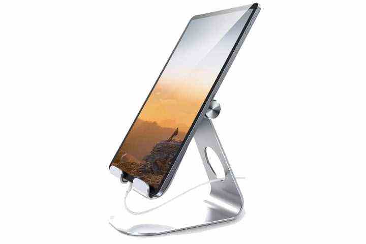 Lamicall Tablet Stand with a tablet.