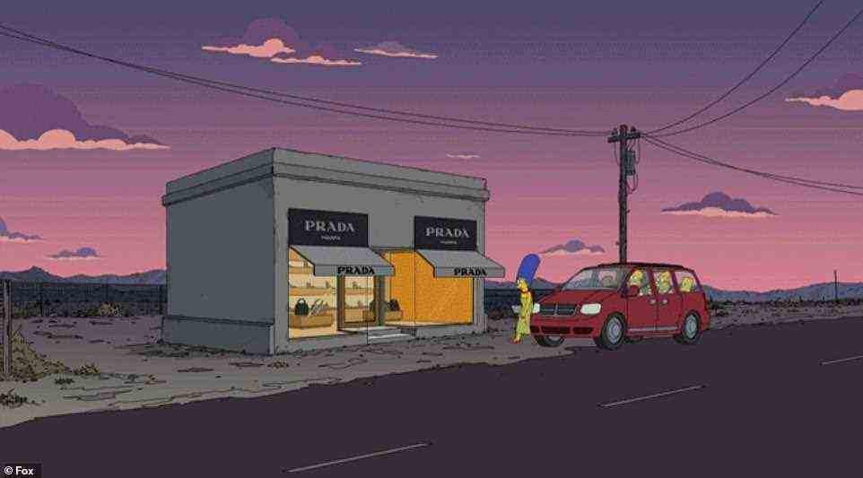 Der gefälschte Prada-Laden - 'Prada Marfa' - machte 2019 einen Cameo-Auftritt in einer Episode von Die Simpsons
