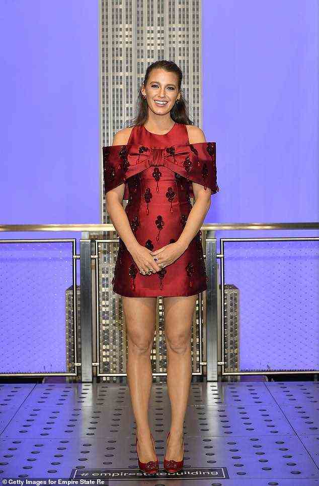 Fashion forward: Blake feierte am Montag, 8. November, das Ende des Reiseverbots der USA bei einer Veranstaltung von British Airways, NYC & Company und dem britischen Generalkonsulat im Empire State Building