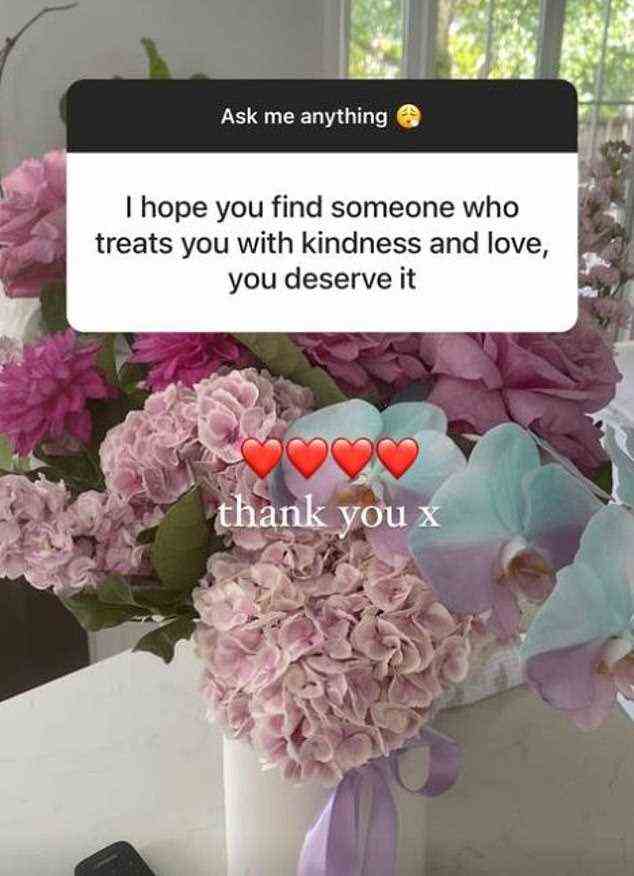 Relationship: Chiara also seemingly confirmed her single status as a fan wrote they hoped she would finds someone who treats her with 'kindness and love.' She simply wrote back: 'Thank you' with heart emojis