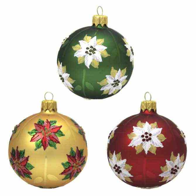 Weihnachtsstern-Blumen-Ornament-Set 