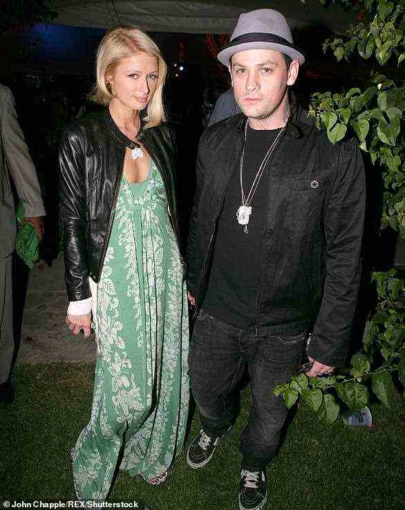 Rocker: The star is pictured with Benji Madden in 2008