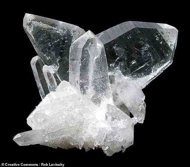 Twinning is a common pressure response in various minerals and metals, including calcite, quartz, titanium and zirconium. Pictured: a twinned crystal of quartz