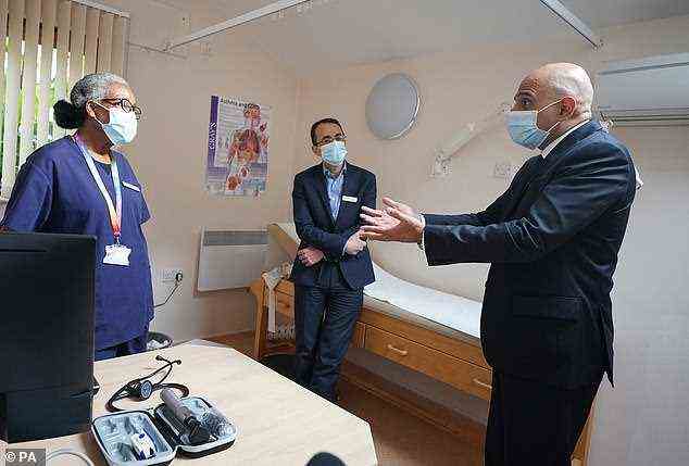 Health Secretary Sajid Javid unveiled bold measures to get more GPs to see patients earlier this month. But his initiative was slammed by doctors who said that it was 'unfair' and indefensible. He is pictured above visiting a surgery in London last month