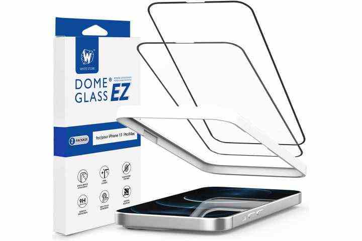 Whitestone Dome Glass EZ Displayschutzfolie für iPhone 13 Pro Max.