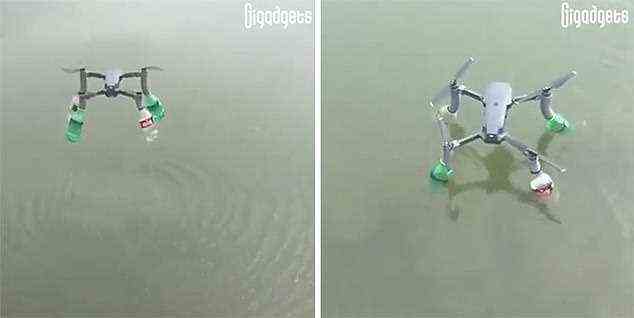 Dieser innovative Drohnenbesitzer war wahrscheinlich gelangweilt, die Landung falsch zu planen, nur um sein kostbares Spielzeug am Grund eines Flusses zu finden