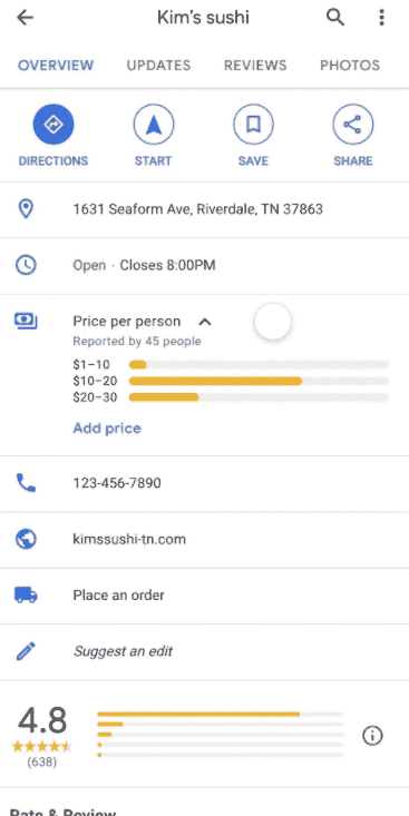 Google Maps lokales Einkaufen