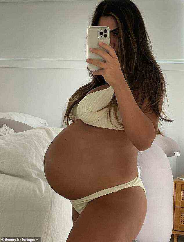 Thessy (im Bild schwanger) sagte, das Wichtigste beim Abnehmen nach der Geburt sei, die Kalorienaufnahme zu verstehen