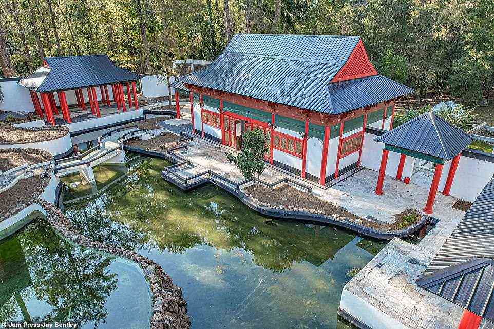 Bragging rights: It comes with the 'largest private Chinese Garden and residential fountain system' in the US