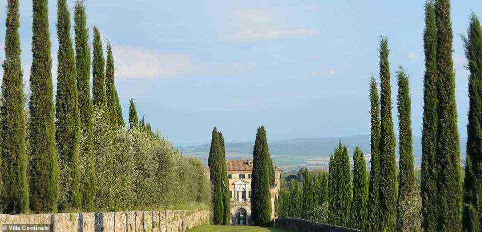 Tucked into a wooded hillside in Italy, it has 13 bedrooms across five floors, and many of the rooms contain beautiful paintings and murals on the walls and ceilings