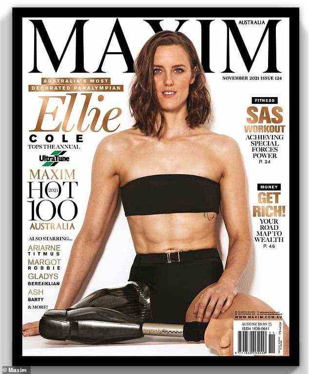 Letzten Monat wurde Ellie mit dem ersten Platz in den Hot 100 von Maxim Australia gekrönt und zierte das Cover des Magazins (im Bild)