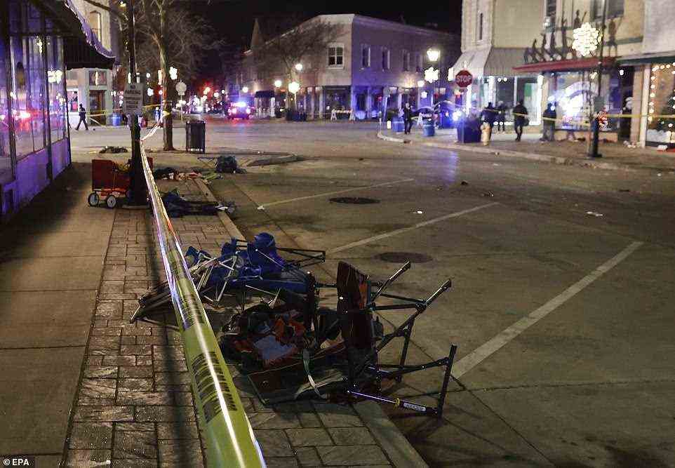 The image above shows abandoned spectators' chairs near the scene of the parade