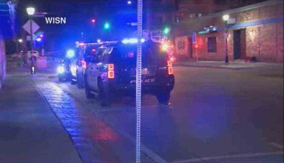 A massive police presence was seen in downtown Waukesha just moments after the horrific incident on Sunday evening