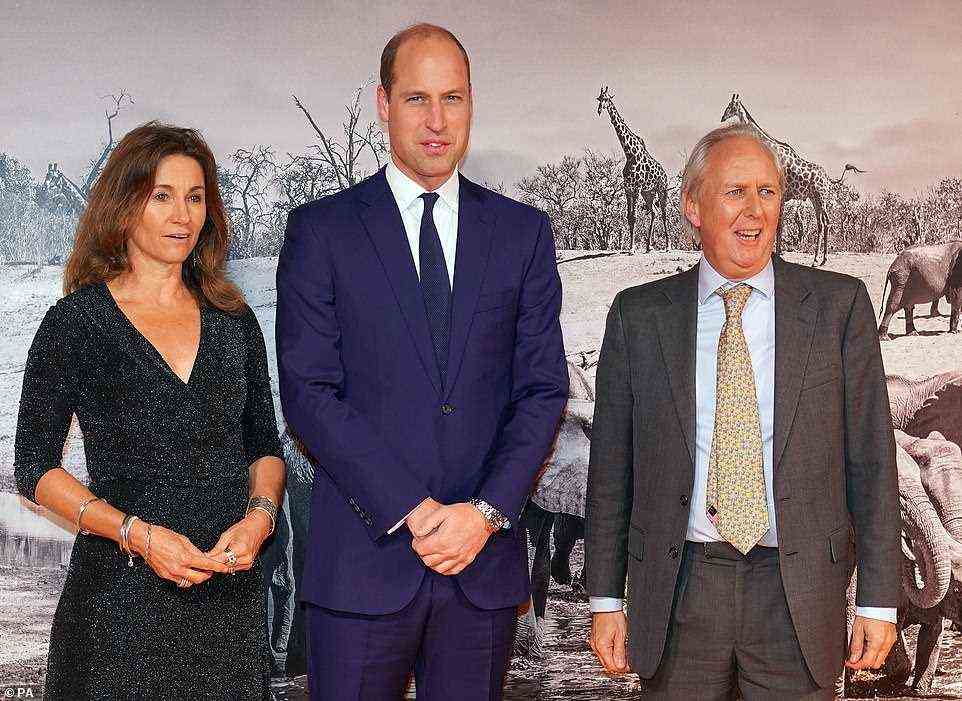 The Duke of Cambridge (pictured centre with Sarah Watson and Tusk chief executive Charles Mayhew), the Queen and Prince Charles are reportedly threatening to boycott the broadcaster over the two-part series believed to contain 'incendiary' claims about the brothers smearing each other in the press and a row over whether the BBC failed to give the royals a proper right of reply