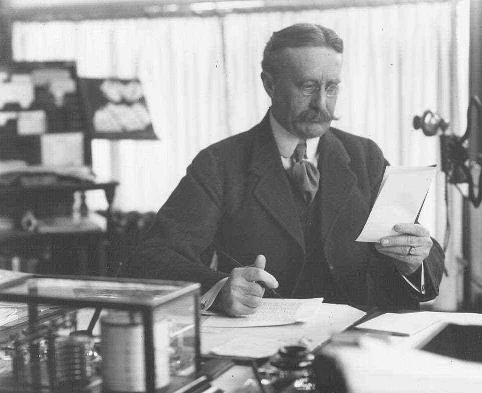 Harry Gordon Selfridge, pictured working in his Park Lane apartment, was an American retail magnate who founded and built the world-renowned Selfridges department store on Oxford Street in 1908. He moved into the fourth floor apartment at Brook House in 1936 and stayed there until 1945