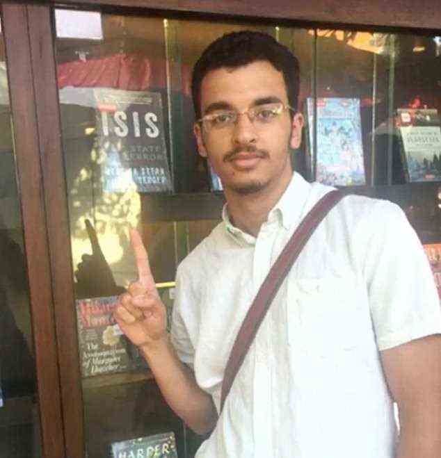 A third image shows Ismail Abedi pointing to an Isis book at a bookshop
