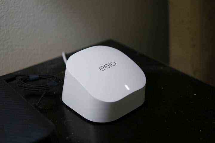 Eero 6 Wi-Fi Mesh Router on a table.
