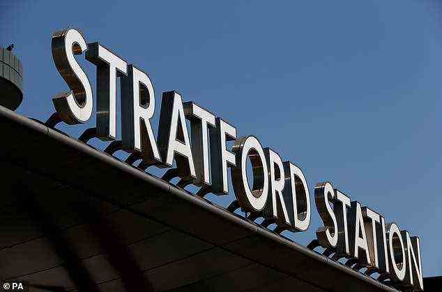 Stratford, ein wichtiger Verkehrsknotenpunkt, verzeichnete fast 14 Millionen Fahrten, allerdings um 67 Prozent weniger.