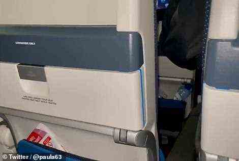 Pictured above are seats on the flight which was refused entry into the Netherlands