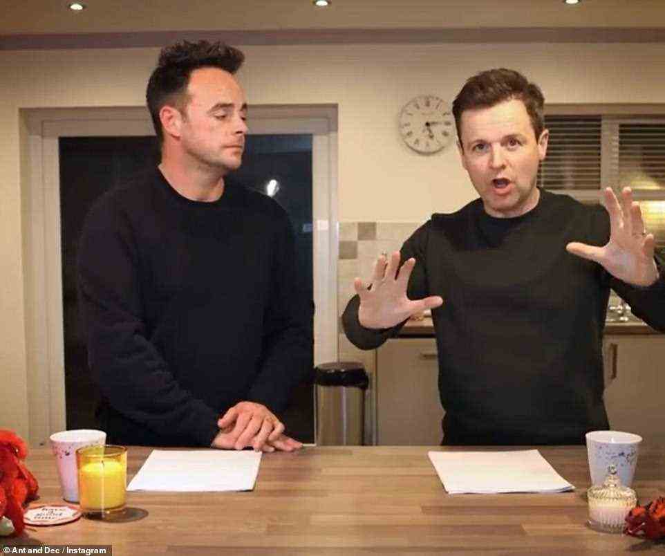 Up in the air: Ant and Dec shared a video to their Instagram account on Sunday night admitting show bosses were still unsure when the programme would be 'up and running' again